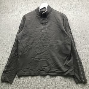 Boss Hugo Boss 1/4 Snap Pullover Sweater Mens Large Ribbed Mock Neck Gray